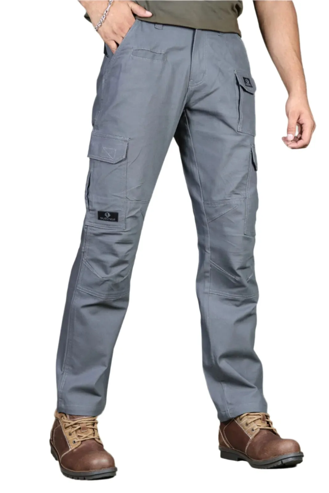 Durable and stylish cotton with multiple pockets Cargo (grey). BY WALKOUTWEAR