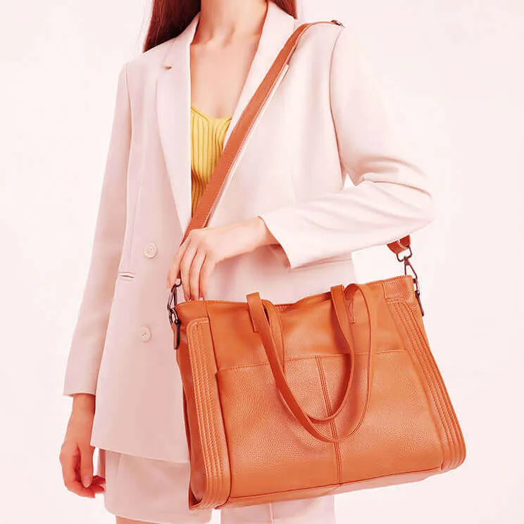 Elegant Leather Tote Shoulder Bag NZ - Versatile and Stylish Design