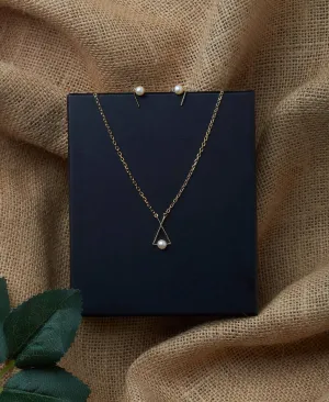 Elegant Real Pearl Pendant Set