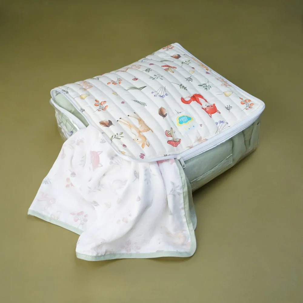 Fancy Fluff Organic Cotton Storage Bag- Woodland