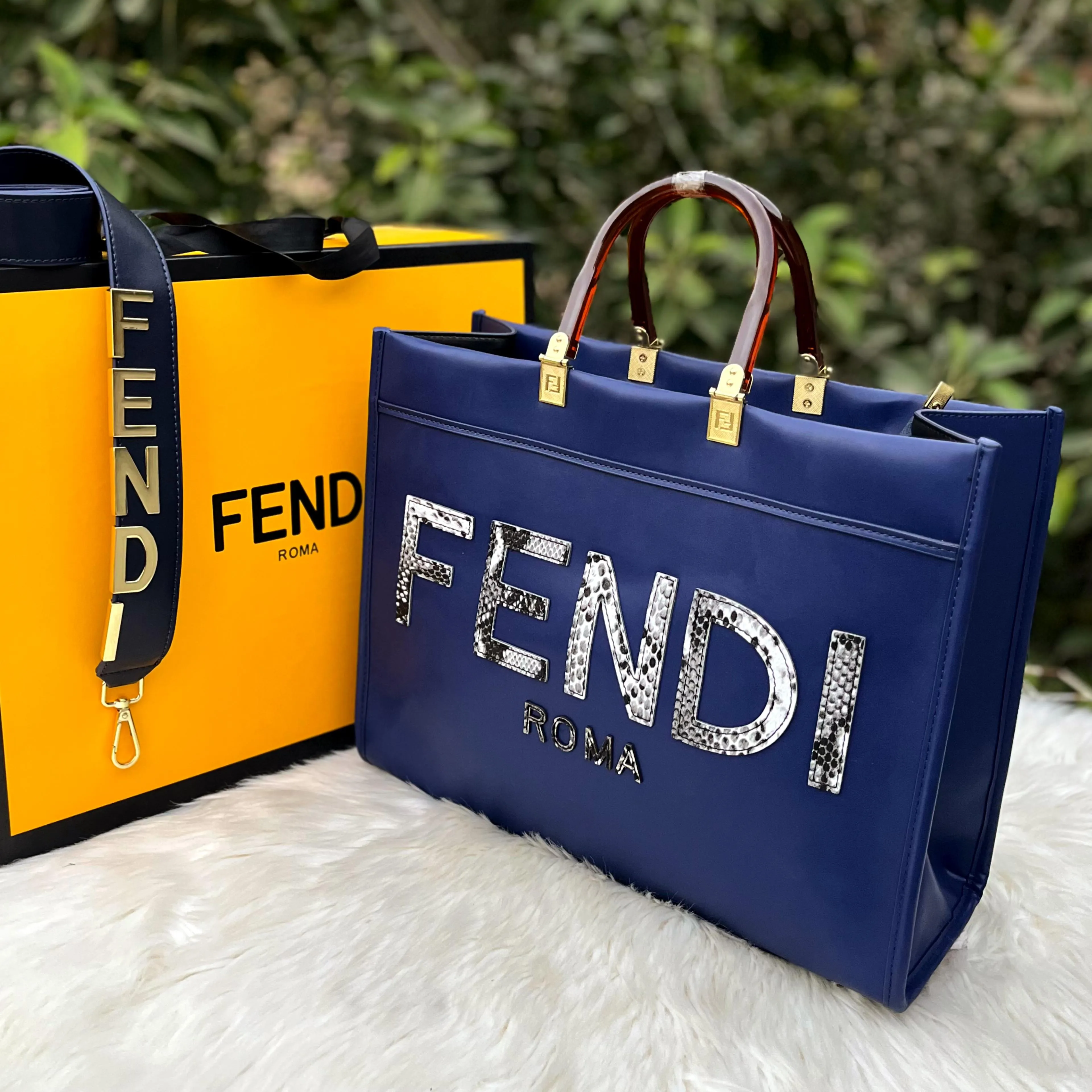 Fendi-Inspired Master Quality Women Handbag (Blue)