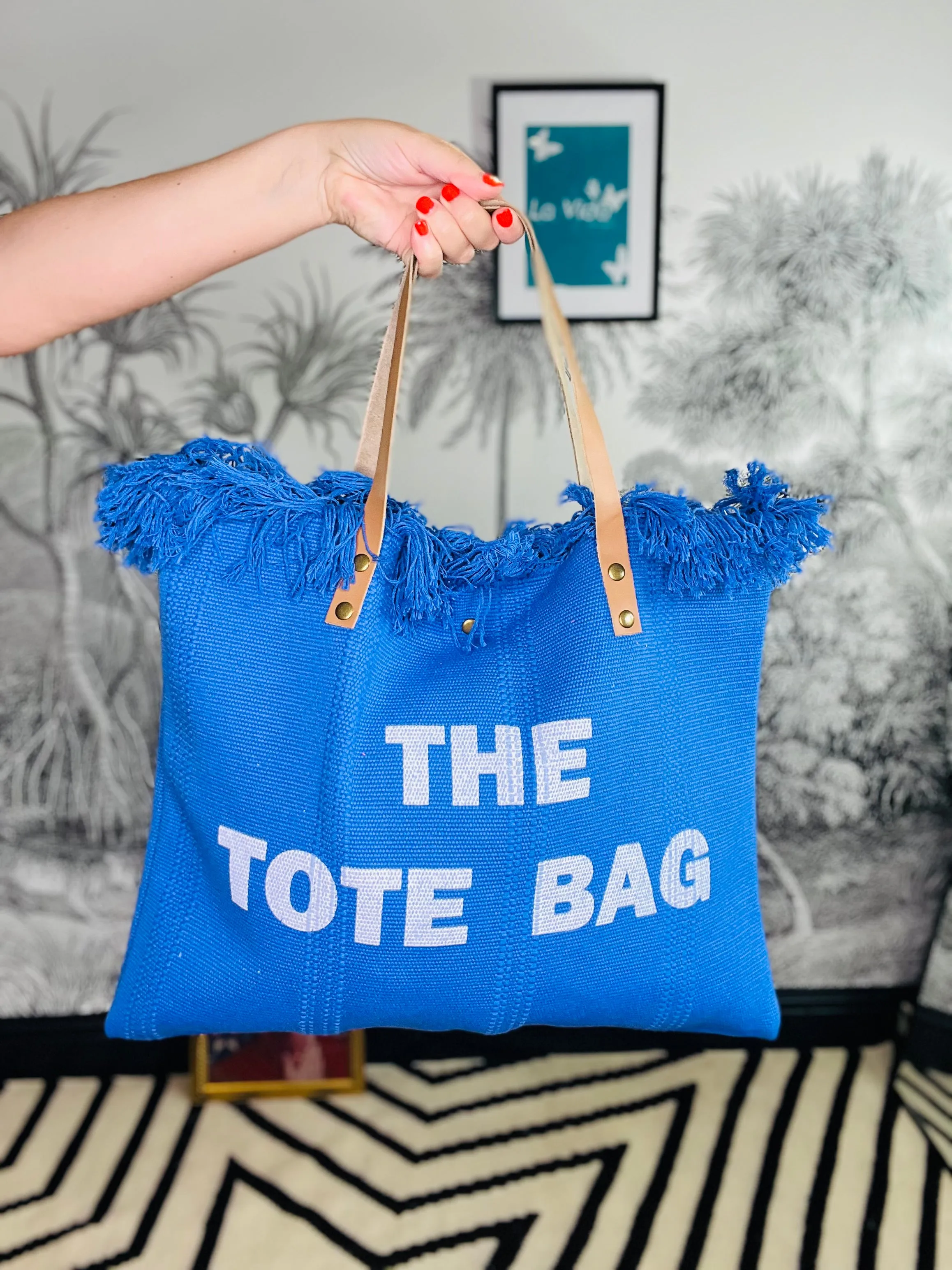 Fringed Canvas Tote Bag