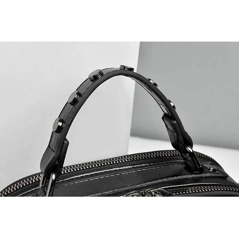 Glossy Alligator Quilted Rivet Tote Shoulder Bag