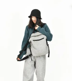 Gray Casual Large Backpack Women Travel Bag Shoulder Bag