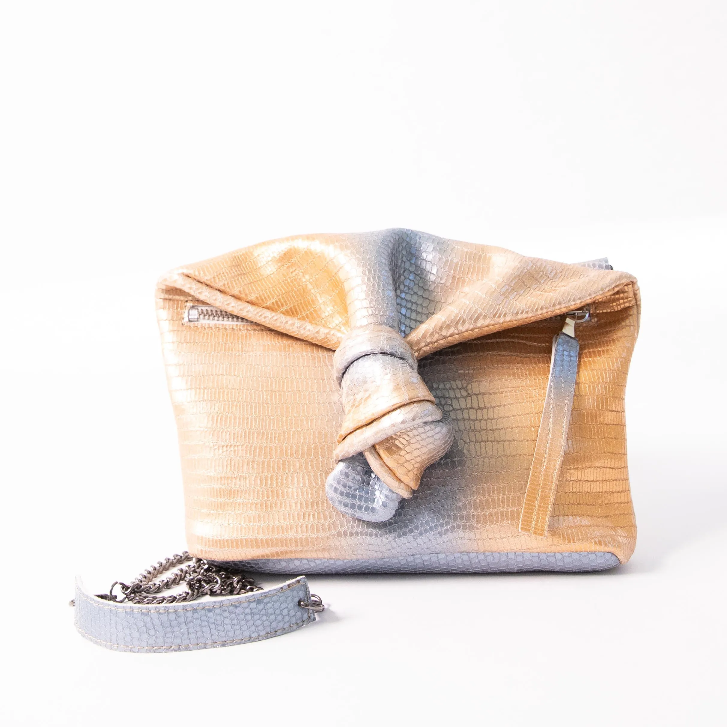 Harpers Emporium Knot Bag on Chain in Gold and Silver