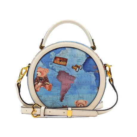 Henney Bear Leatherette Round Crossbody Bag