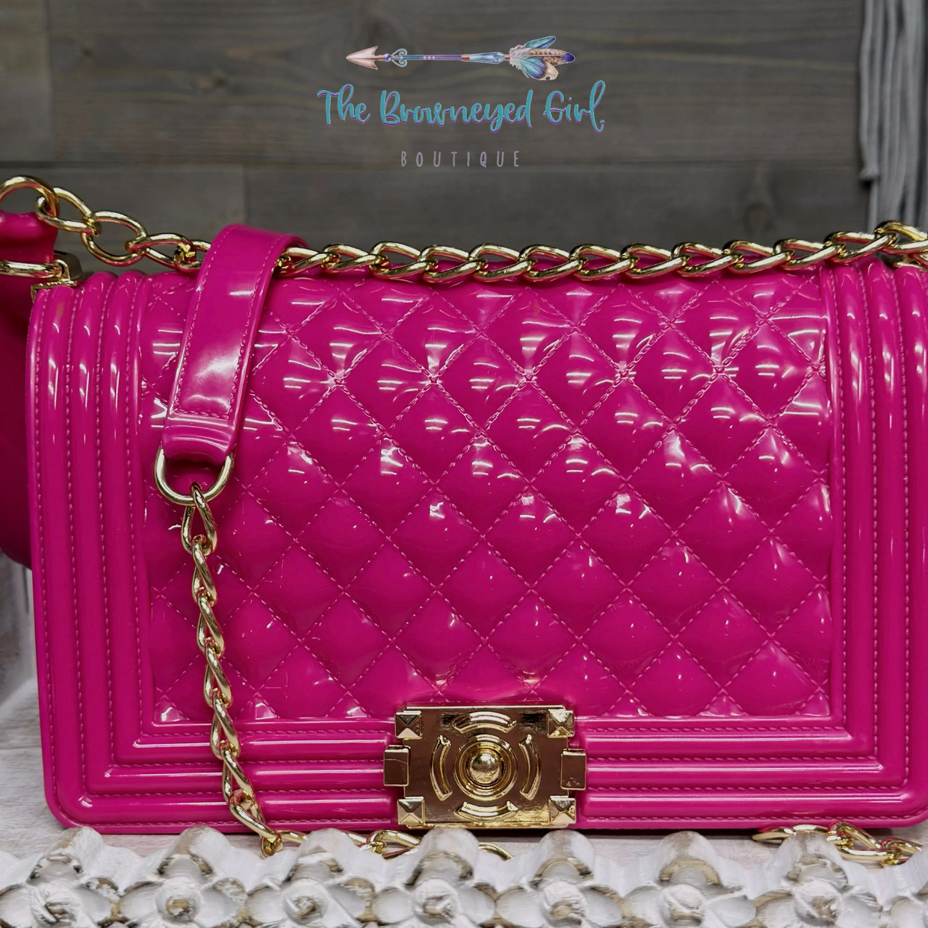 Hot Pink Quilted Jelly Bag Large