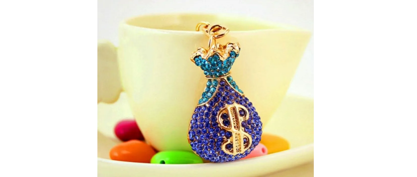 Iced Money Bag / Keychain Clip / Charm