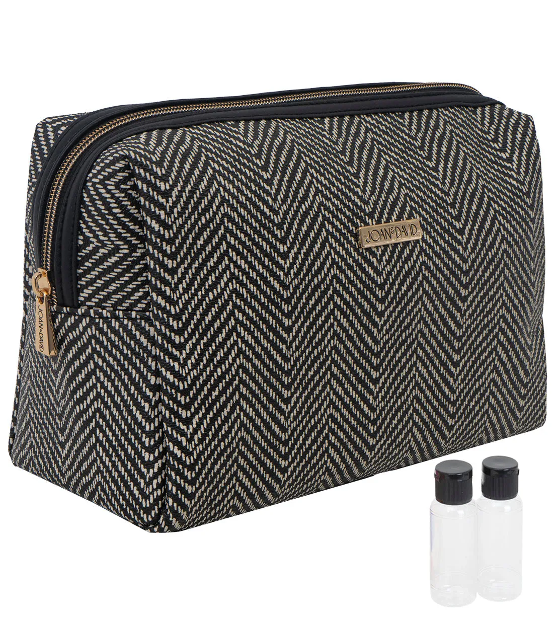 Joan & David Chevron Patterned Large Loaf Cosmetic Bag