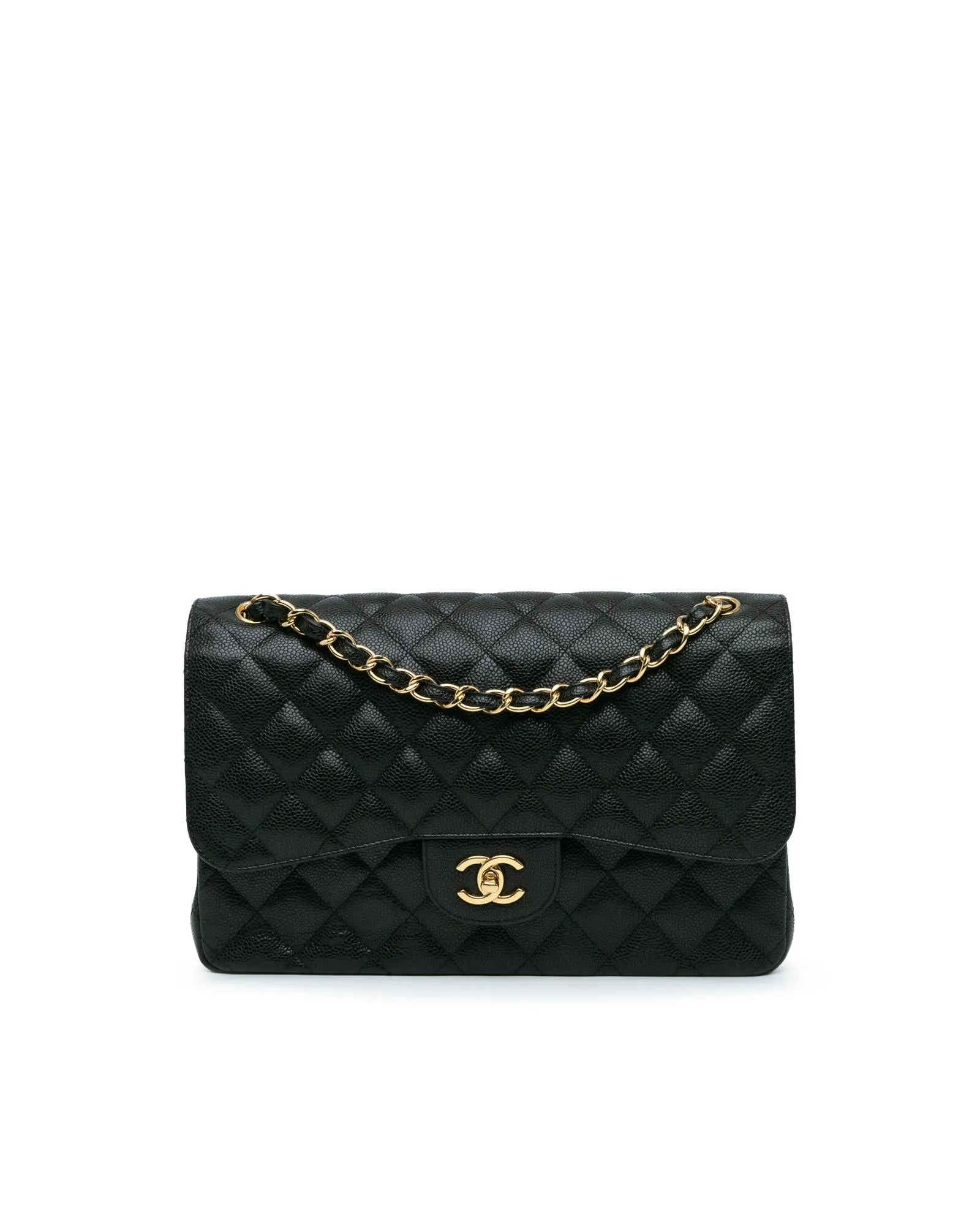 Jumbo Classic Quilted Leather Double Flap Shoulder Bag