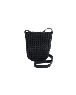 Kalani Woven Bucket Bag Black