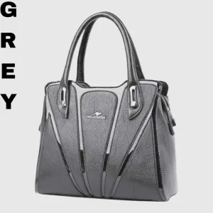 Kangaroo Leather Handbag with Versatile Design (Grey)