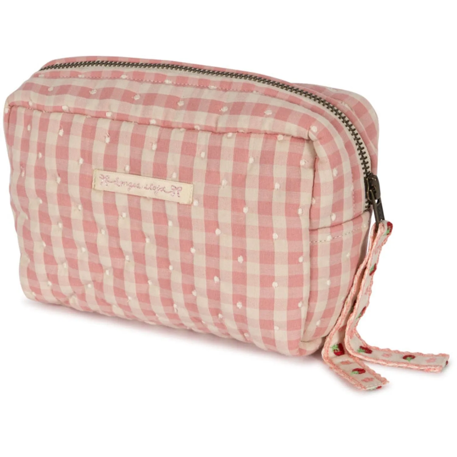 Konges Sløjd Powder Pink Check Seersucker Small Toiletry Bag