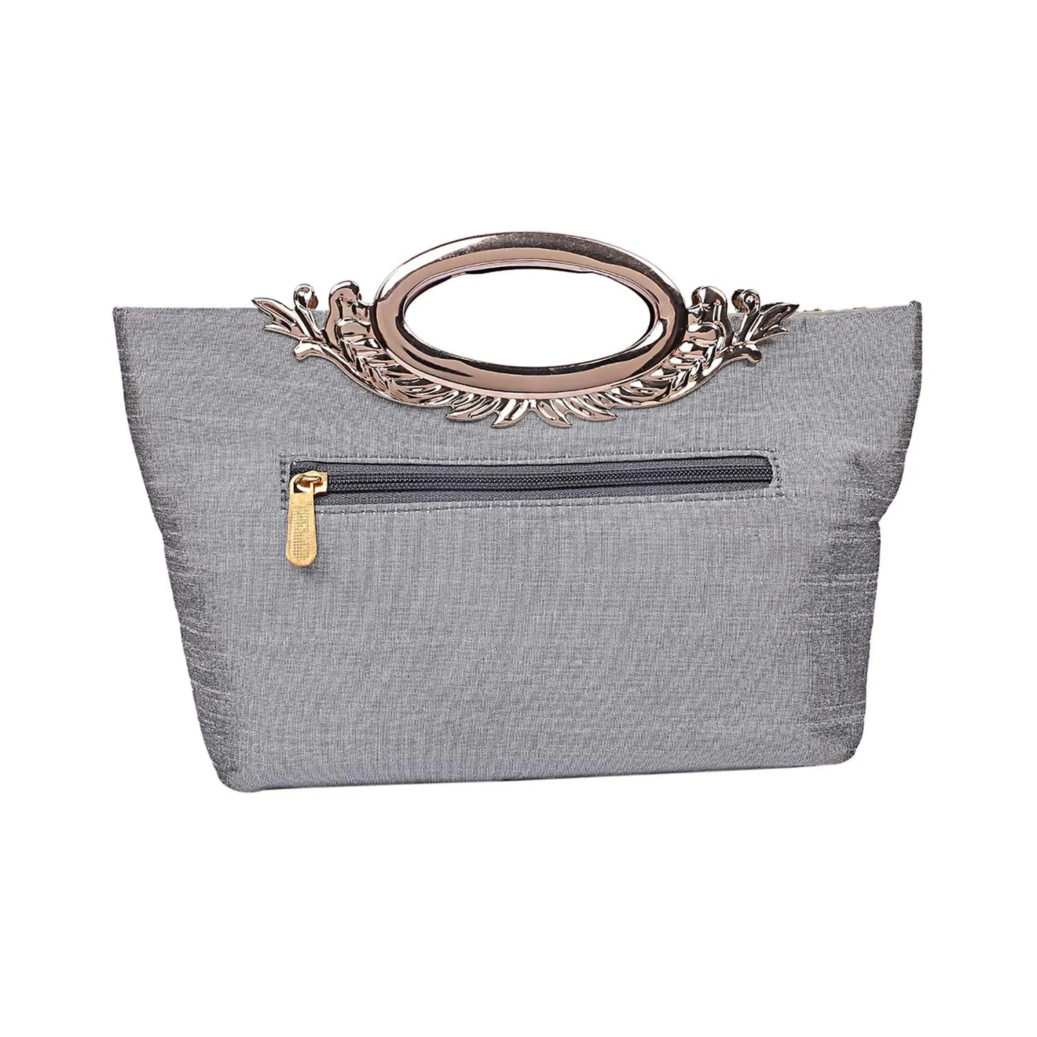 Kuber Industries Silk Clutch Ladies Handbag (Grey) -CTKTC8788