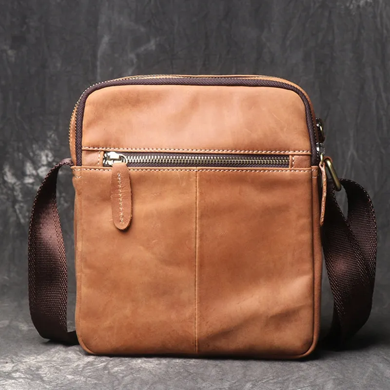 Leather Shoulder Bag For Men,Leather Shoulder Bag Message Bag Casual Cross Body Bag