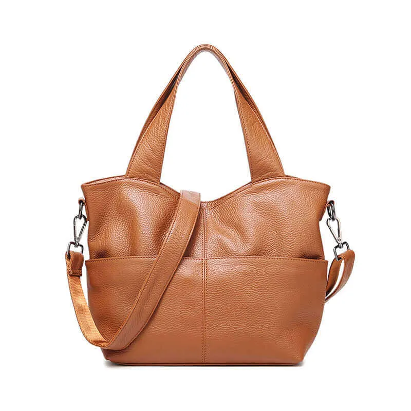 Leather Tote Handbag - Versatile Shoulder Bag