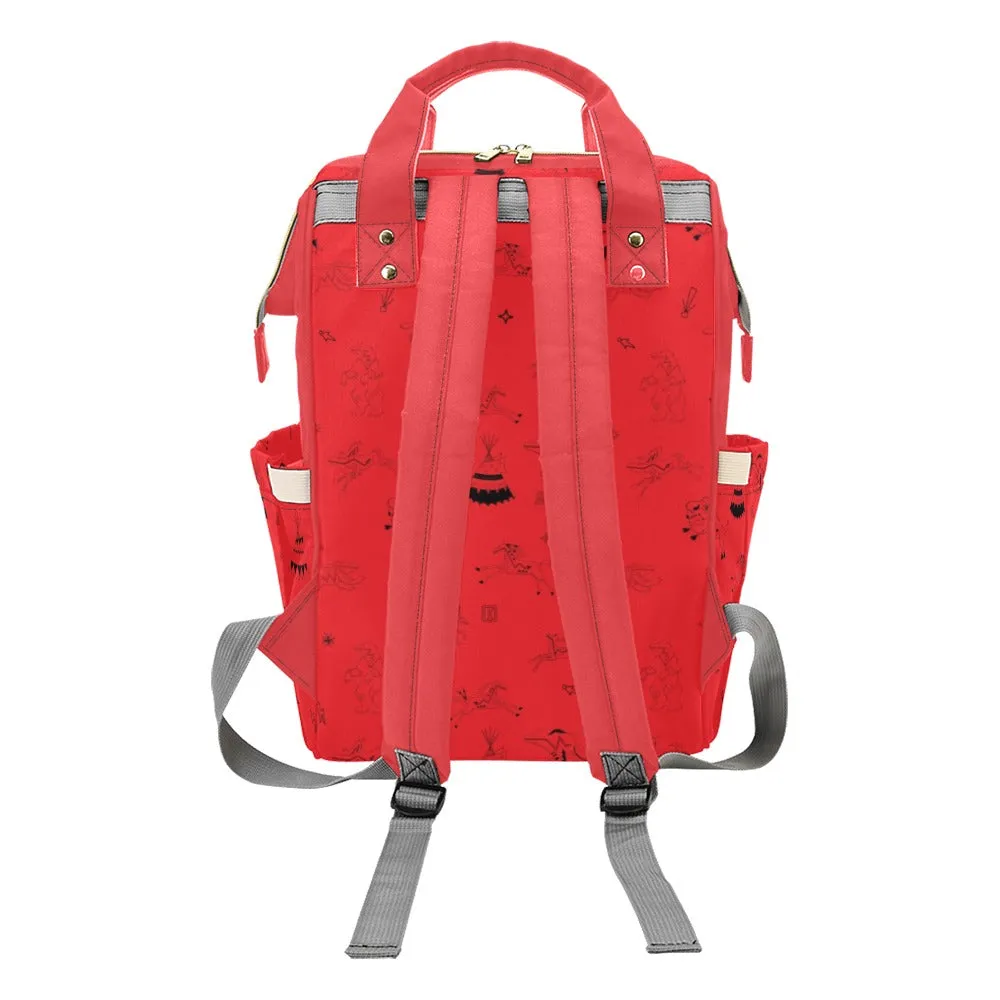 Ledger Dabbles Red Multi-Function Diaper Backpack/Diaper Bag