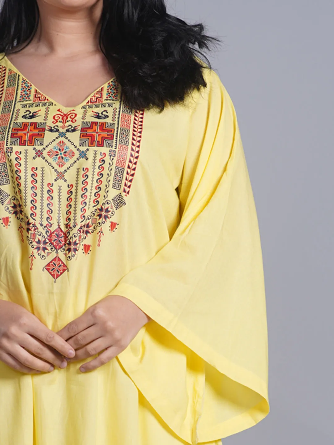 Lemon Rayon Kurti - Calypso