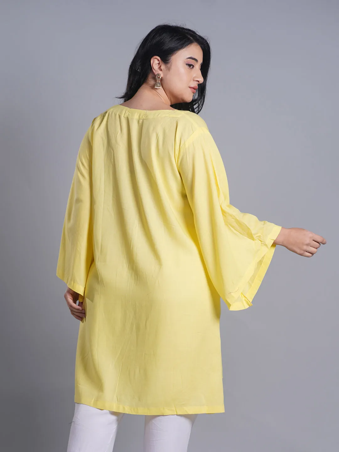 Lemon Rayon Kurti - Calypso