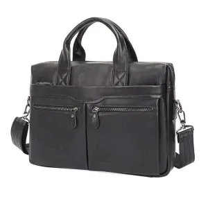 Men's Genuine Leather Business Laptop Bag – Compact & Stylish