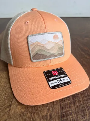 Mountain Scene Patch Hat |  Adjustable Trucker Hat for Outdoorswoman | Christmas Gift for Hikers | Colorful Patch Hat for her