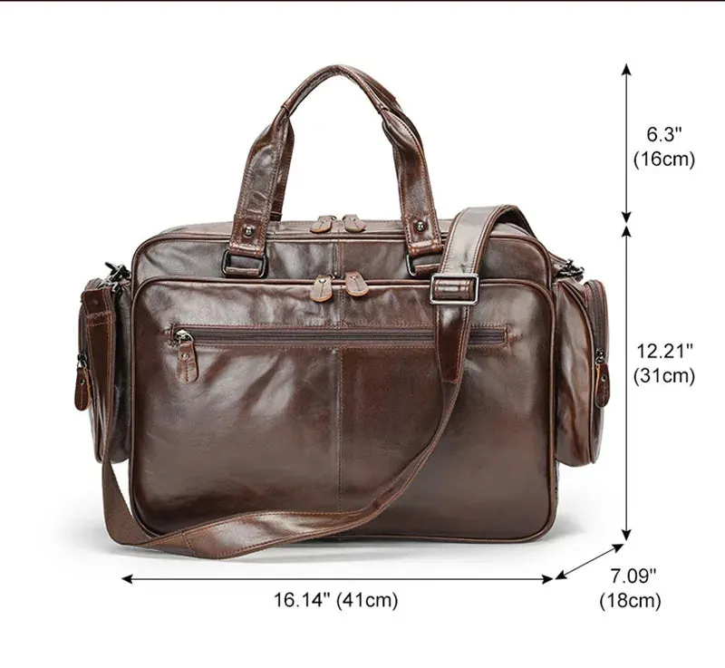 Multifunctional Large Capacity Genuine Leather Vintage Handbag