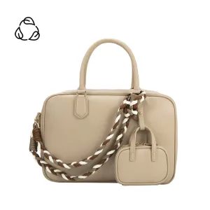 Natasha Mushroom Large Recycled Vegan Top Handle Bag - FINAL SALE