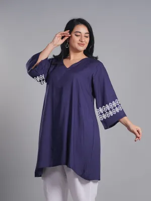 Navy Rayon Kurti - Naivete