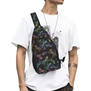 Neon Floral Horses Chest Bag