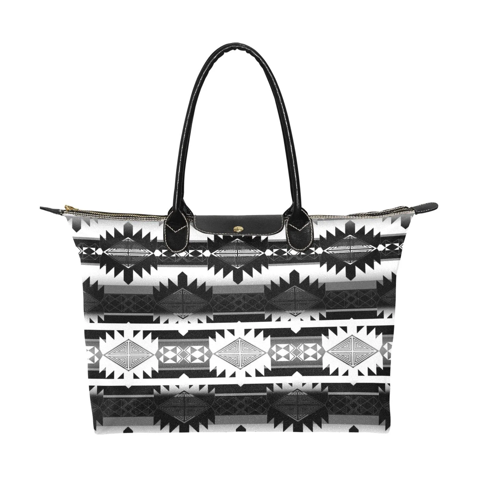 Okotoks Black and White Single-Shoulder Lady Handbag