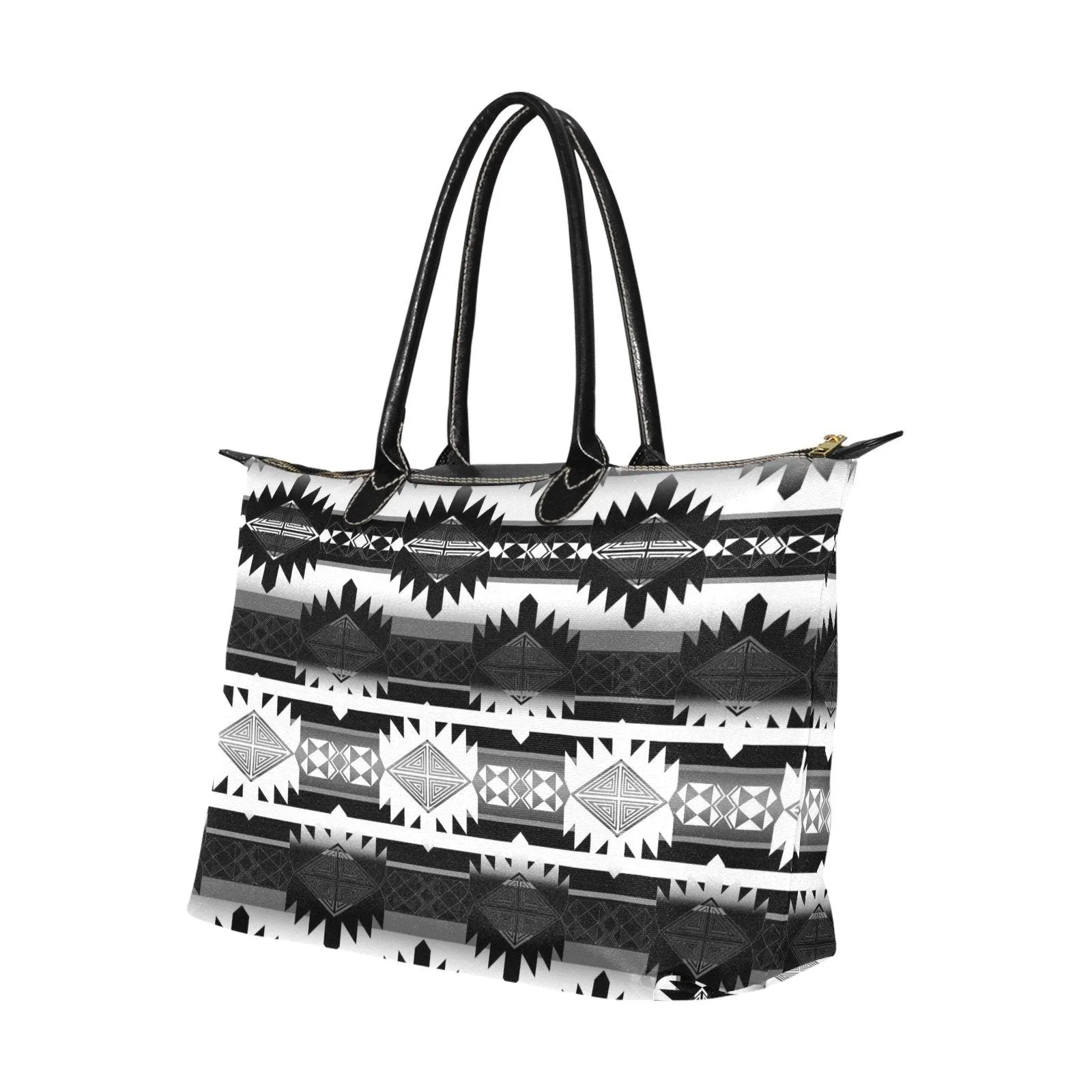 Okotoks Black and White Single-Shoulder Lady Handbag