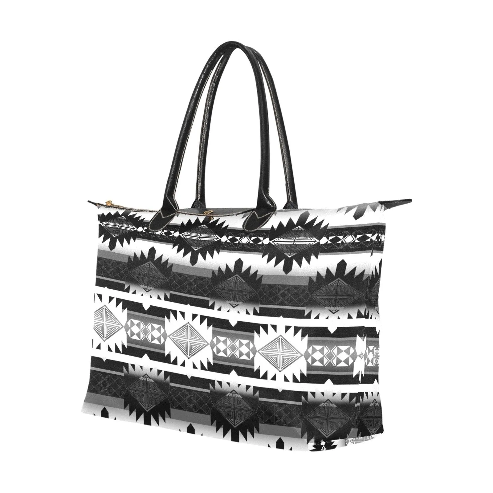 Okotoks Black and White Single-Shoulder Lady Handbag