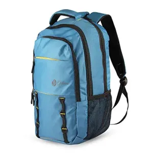 optima Unisex Lightweight Classic Basic Water Resistant Casual Backpack with Bottle Side Pockets (blue)