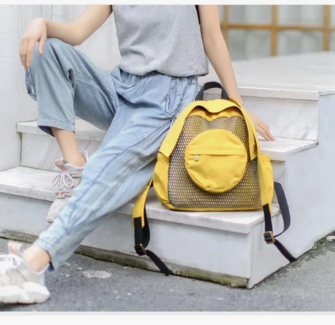 Patchwork Casual Simple Women Travel Backpack Shoulder Bag