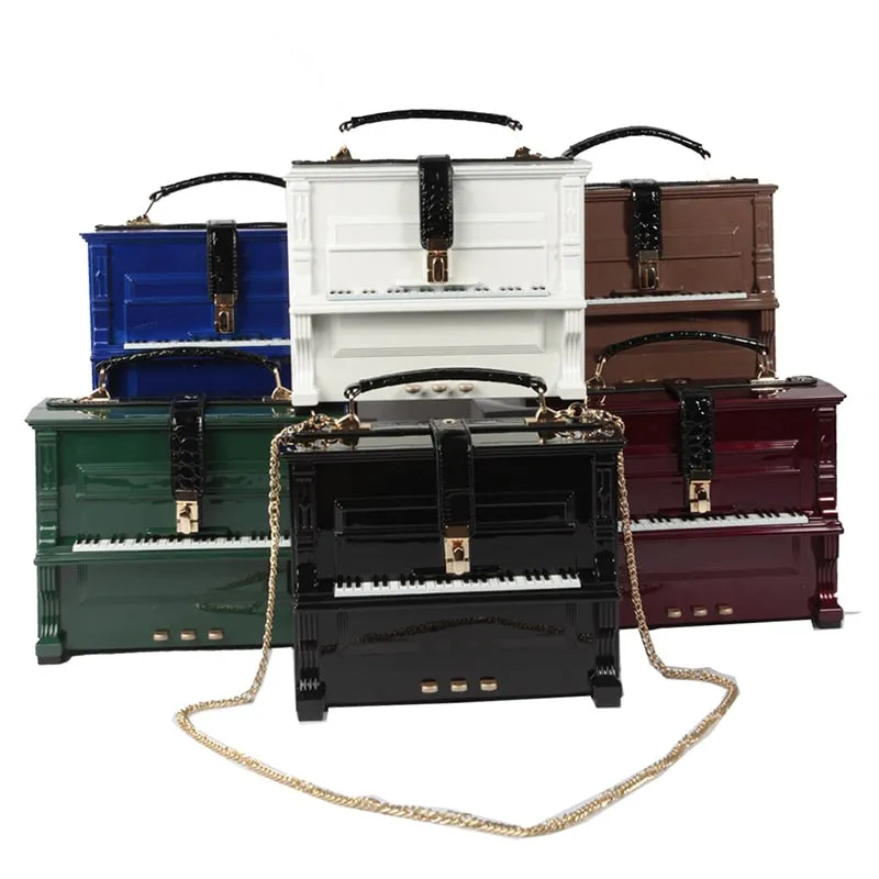 Piano Acrylic Box Shaped Women Purses and Handbags Designer Shoulder Bags