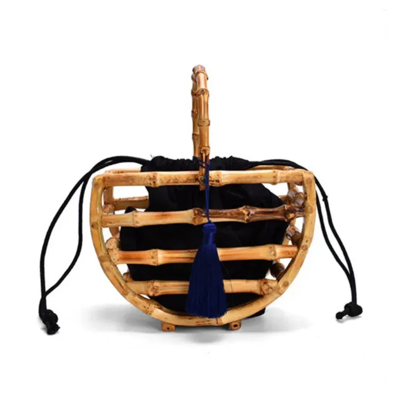 Pre Order:  Handmade Tassel Bamboo Knot Bucket Handbag