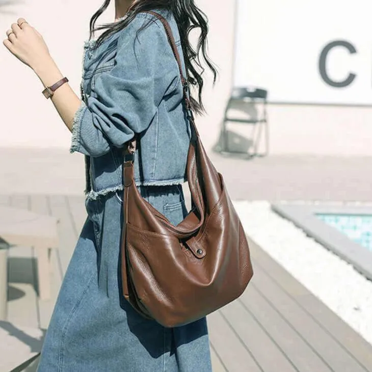 Premium Large Soft Leather Shoulder Crossbody Bag