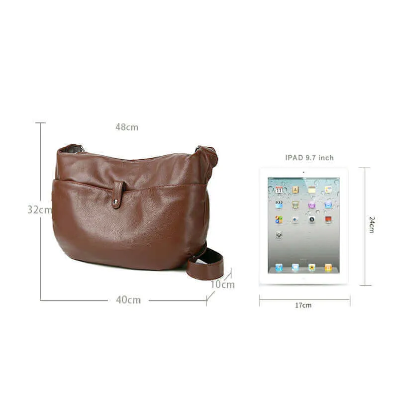 Premium Large Soft Leather Shoulder Crossbody Bag