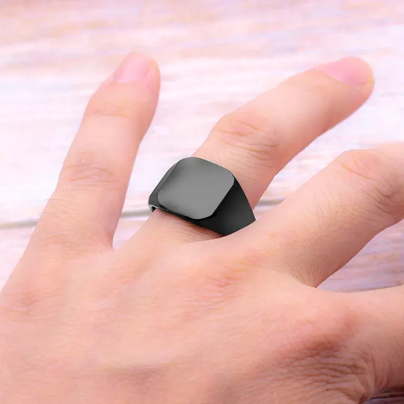 "2021 Square Black Hero Ring: Stylish, Durable."