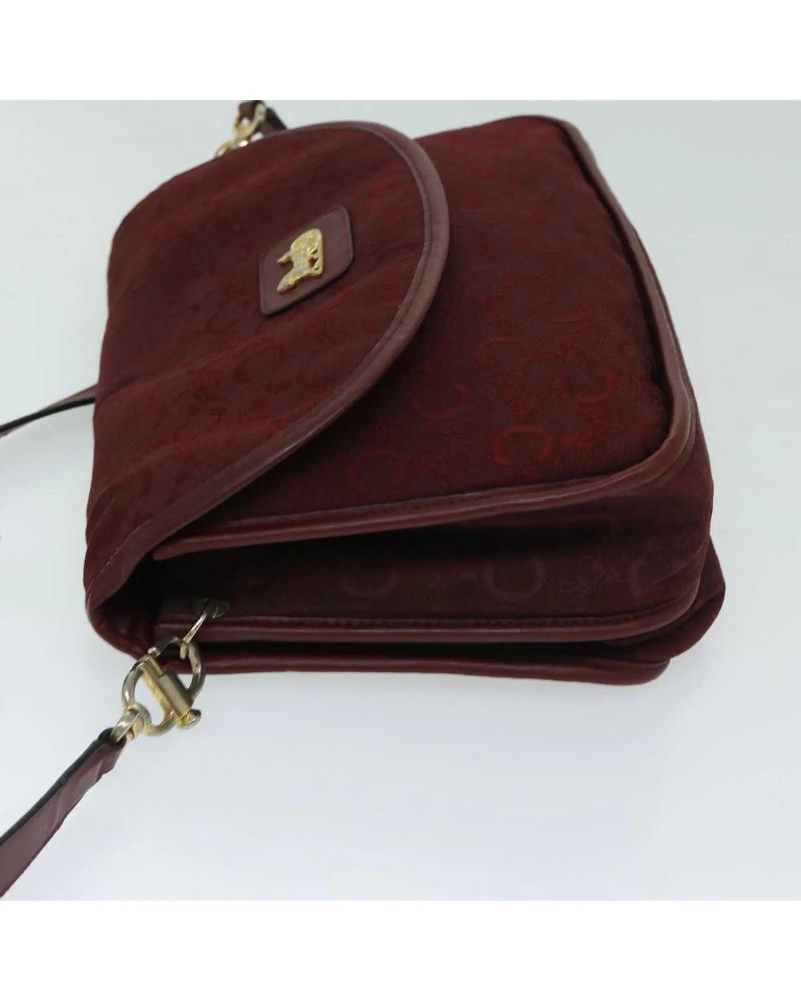 Red Canvas Shoulder Bag with Unique Design