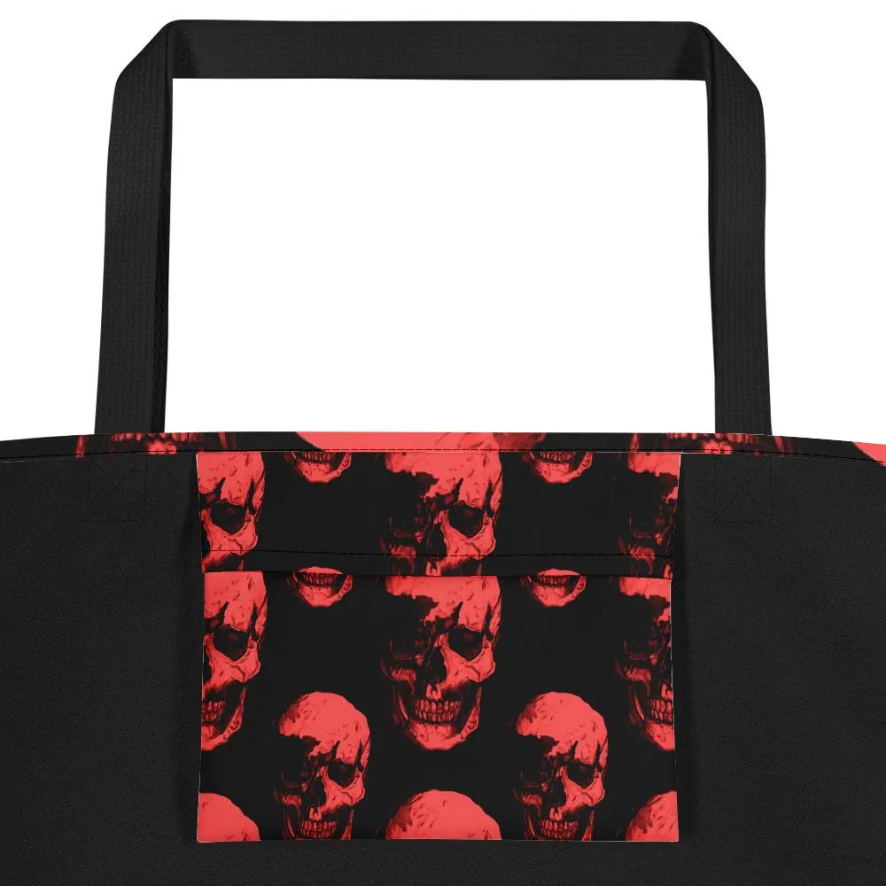 Red Skulls Beach Bag by Robert Bowen