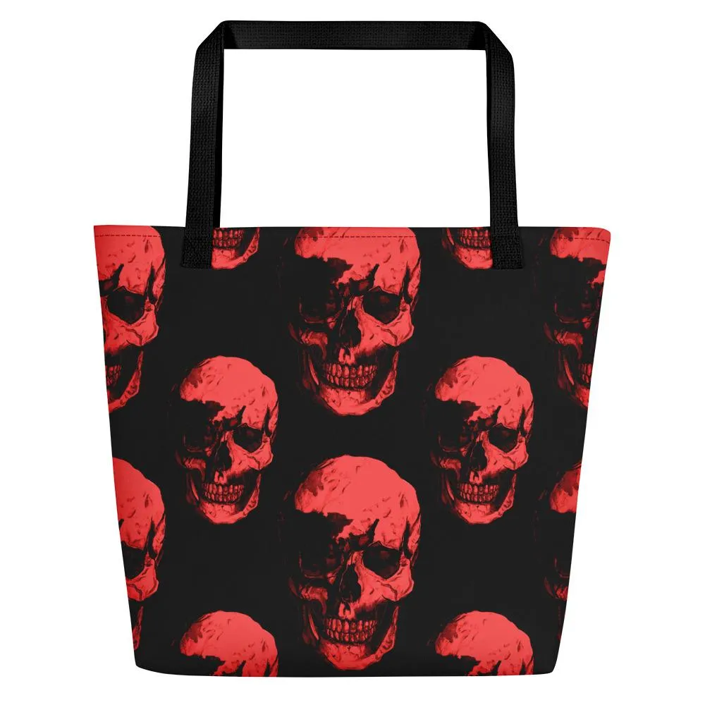 Red Skulls Beach Bag by Robert Bowen