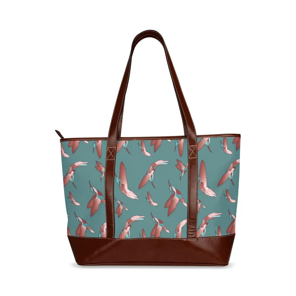 Red Swift Turquoise Tote Handbag