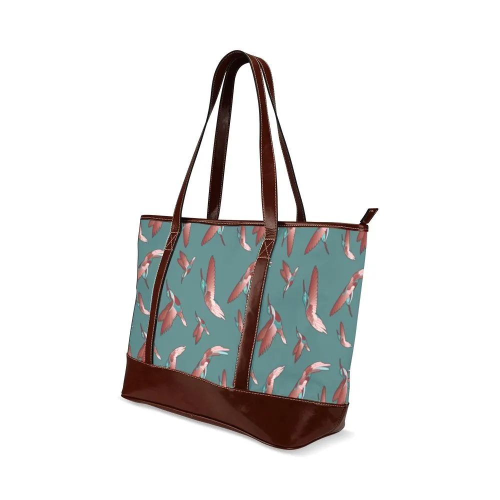 Red Swift Turquoise Tote Handbag