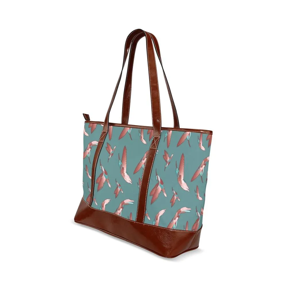 Red Swift Turquoise Tote Handbag