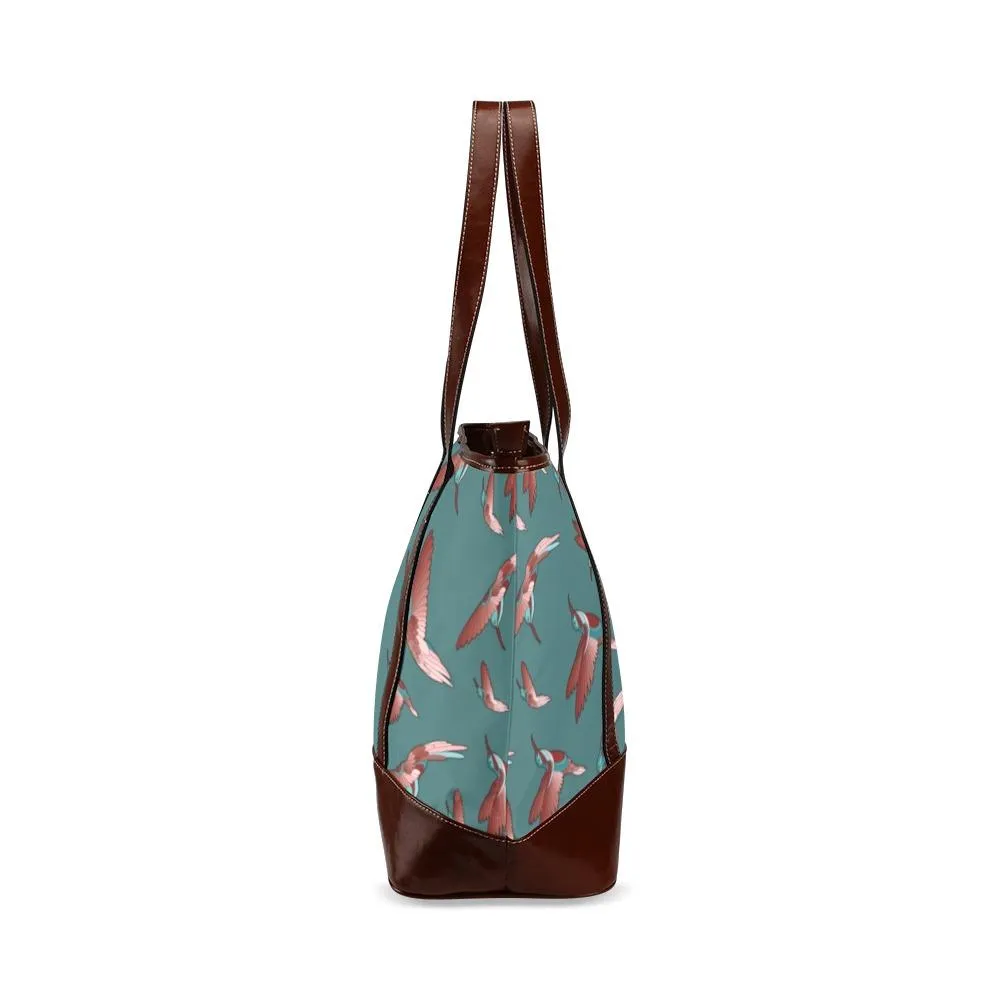 Red Swift Turquoise Tote Handbag