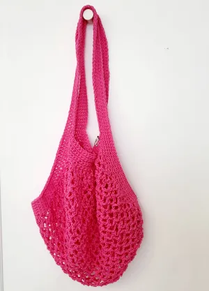 Reusable Cotton Mesh  Bag, Crocheted Beach Bag, Net Shopping  Bag