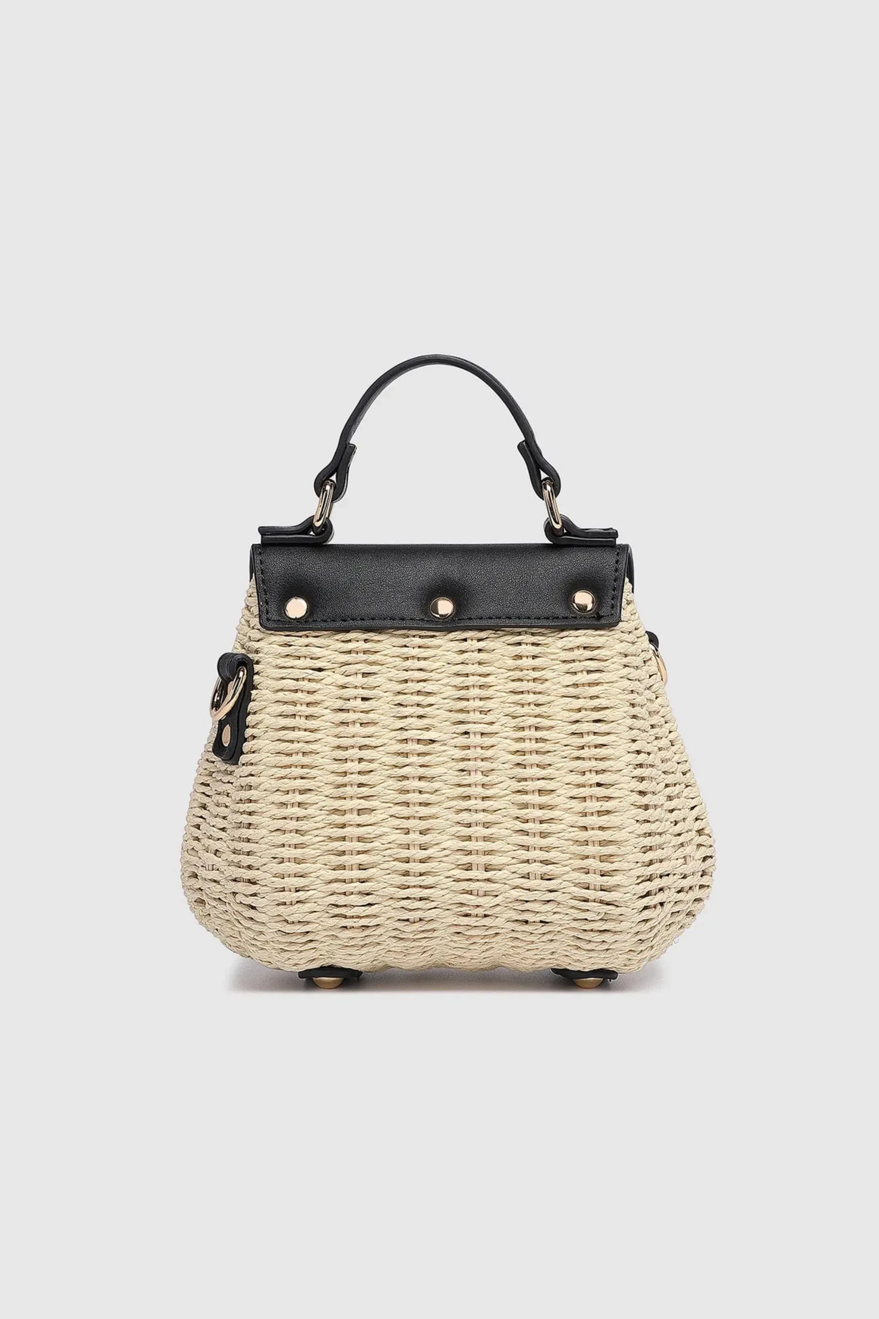 Sandy Raffia Crossbody Bag | Black