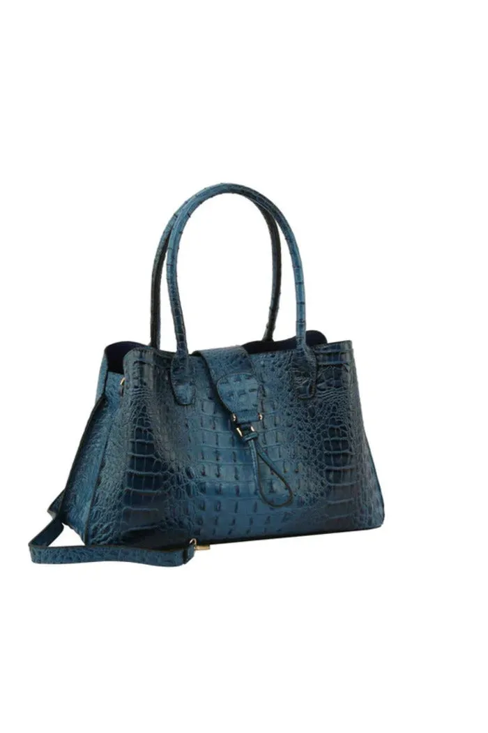 Satchel Purse Top Handle Croc Shoulder Bag