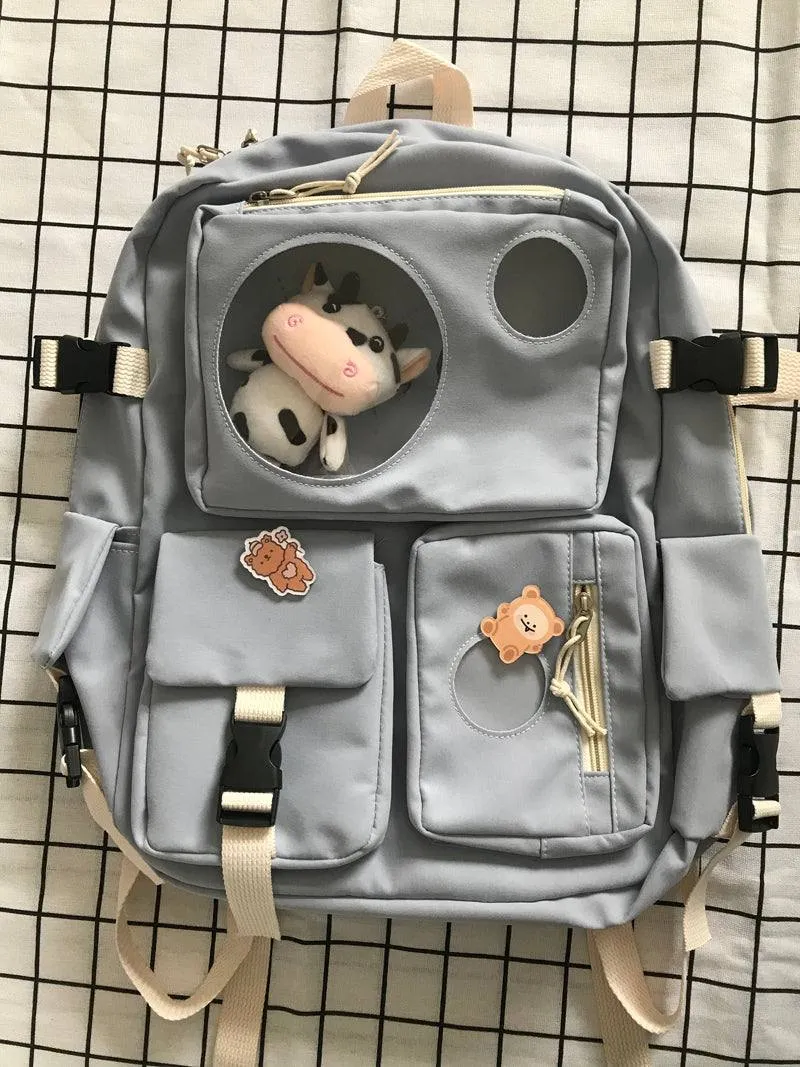 School Backpack - Kawaii Cow